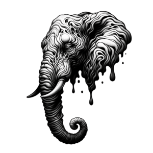 Surreal Elephant With Melting Features