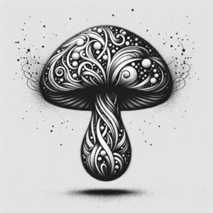 Surreal Mushroom With Abstract, Dreamlike Elements