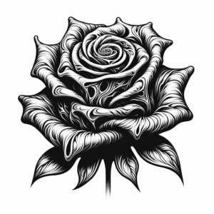 Surreal Rose With Melting Features