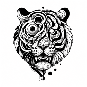 Surreal Tiger With Abstract Features