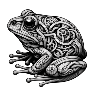 Surrealism Frog With Abstract Elements