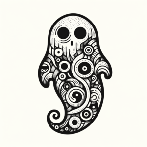Surrealism Ghost With Abstract Shapes