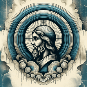 Surrealism Jesus With Abstract Background