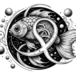 Surrealism Pisces Fish With Abstract Shapes
