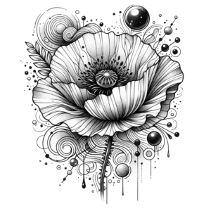 Surrealism Poppy Flower With Dreamlike And Abstract Elements