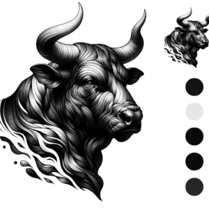 Surrealism Taurus Bull With Abstract Elements