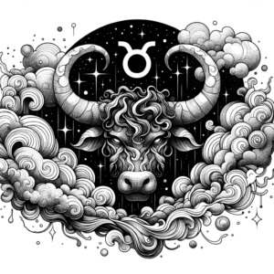 Surrealism Taurus Symbol With Dreamy Elements