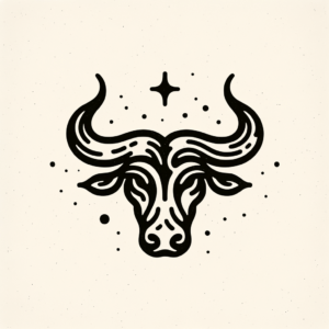 Taurus Symbol In Simple Black Linework