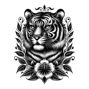 Tiger In Chicano Art Style