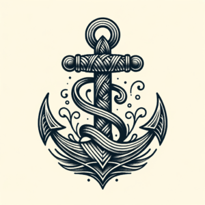 Tiny Anchor With A Small Wave