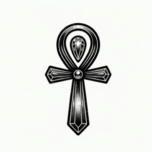 Tiny Ankh With Gemstone