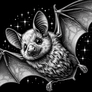 Tiny Bat With A Starry Background
