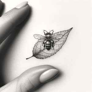 Tiny Bee On A Leaf, Dainty