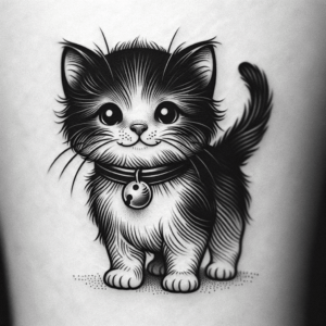 Tiny Cat With A Little Bell Collar