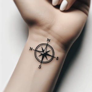Tiny Compass With Minimal Detail, Perfect For Wrist Or Ankle