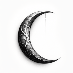 Tiny Crescent Moon With Subtle Shading