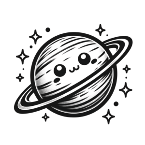 Tiny Cute Planet With Rings, Minimalist Style