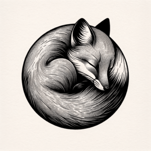 Tiny Fox Curled Up In A Tiny Ball