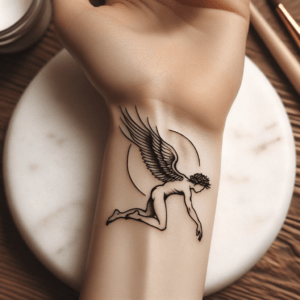 Tiny Icarus Tattoo Perfect For Wrist Or Ankle