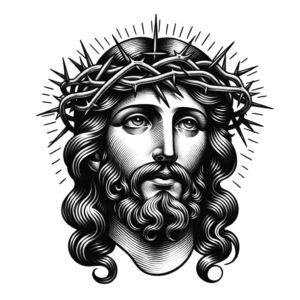 Tiny Jesus Face With A Crown Of Thorns