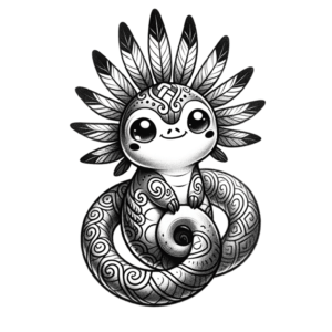 Tiny Quetzalcoatl With Cute Expression