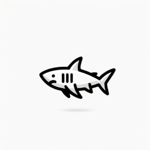 Tiny Shark Tattoo With Minimal Details And Small Size