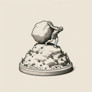 Tiny Sisyphus On A Small Hill
