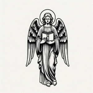 Traditional Angel Holding A Book