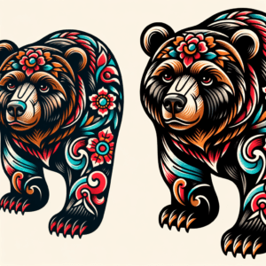 Traditional Bear With Bold Colors