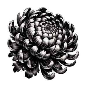 Traditional Chrysanthemum With Bold Outlines