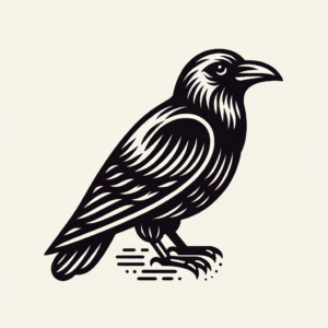 Traditional Crow With Bold Lines