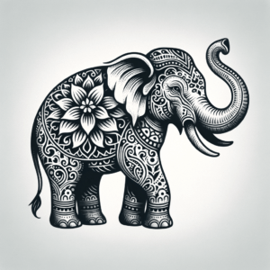 Traditional Elephant With Classic Patterns