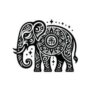 Traditional Elephant With Cultural Symbols