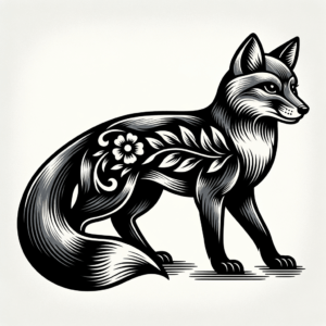 Traditional Fox With Bold, Classic Tattoo Elements