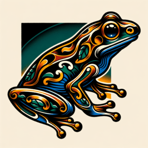 Traditional Frog With Bold Lines And Colors