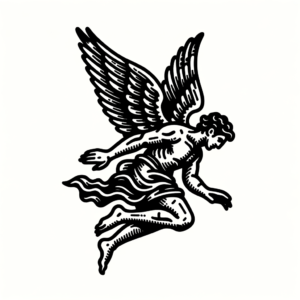 Traditional Icarus With Bold Outlines And Shading