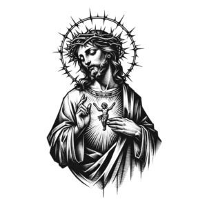Traditional Jesus With A Crown Of Thorns