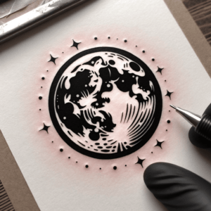 Traditional Moon With Bold Outlines