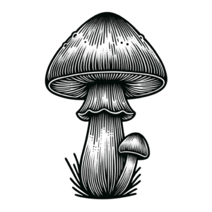 Traditional Mushroom With Classic AI Tattoo Style