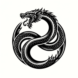 Traditional Ouroboros With Bold Outlines