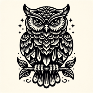 Traditional Owl With Bold Lines And Classic Features