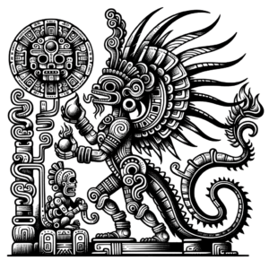 Traditional Quetzalcoatl With Ancient Symbols