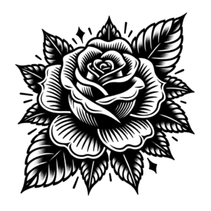 Traditional Rose With Bold Lines