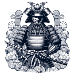 Traditional Samurai With Japanese Clouds