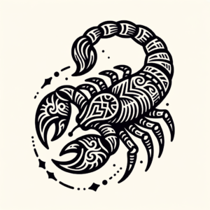 Traditional Scorpio With Tribal Elements