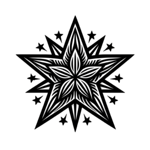Traditional Star With Bold Outlines And Classic Shading