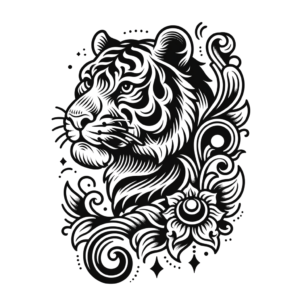 Traditional Style Tiger With Classic Elements