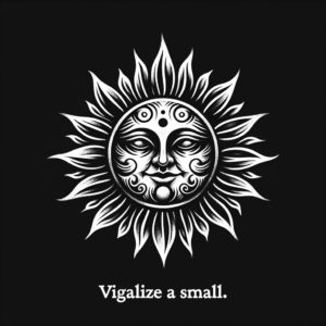 Traditional Sun With Bold Outlines And Shading