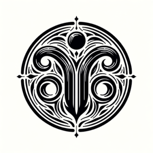 Traditional Taurus Glyph With Classic Tattoo Style