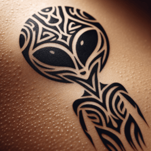 Tribal Alien With Abstract Patterns